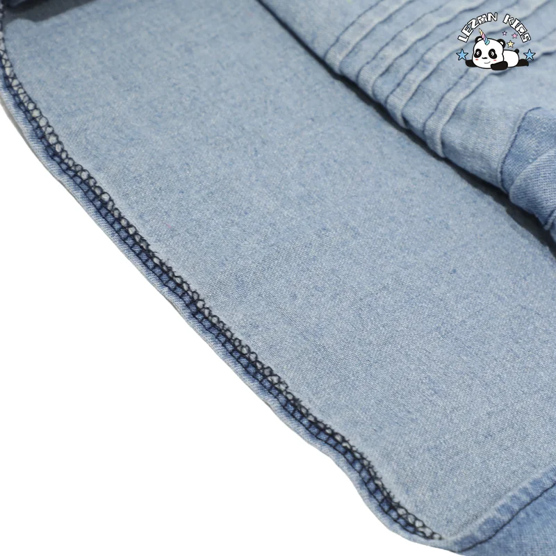 LEZONKIDS - Conjuntos de Roupas de Verão para Meninas Pequenas de Denim Casual com Flores Impressas Personalizadas de Alta Qualidade por Atacado